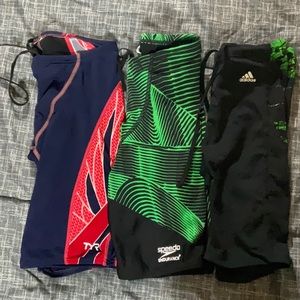 Lot of 3 Boys swim jammers size 26 Tyr, Adidas, Speedo
